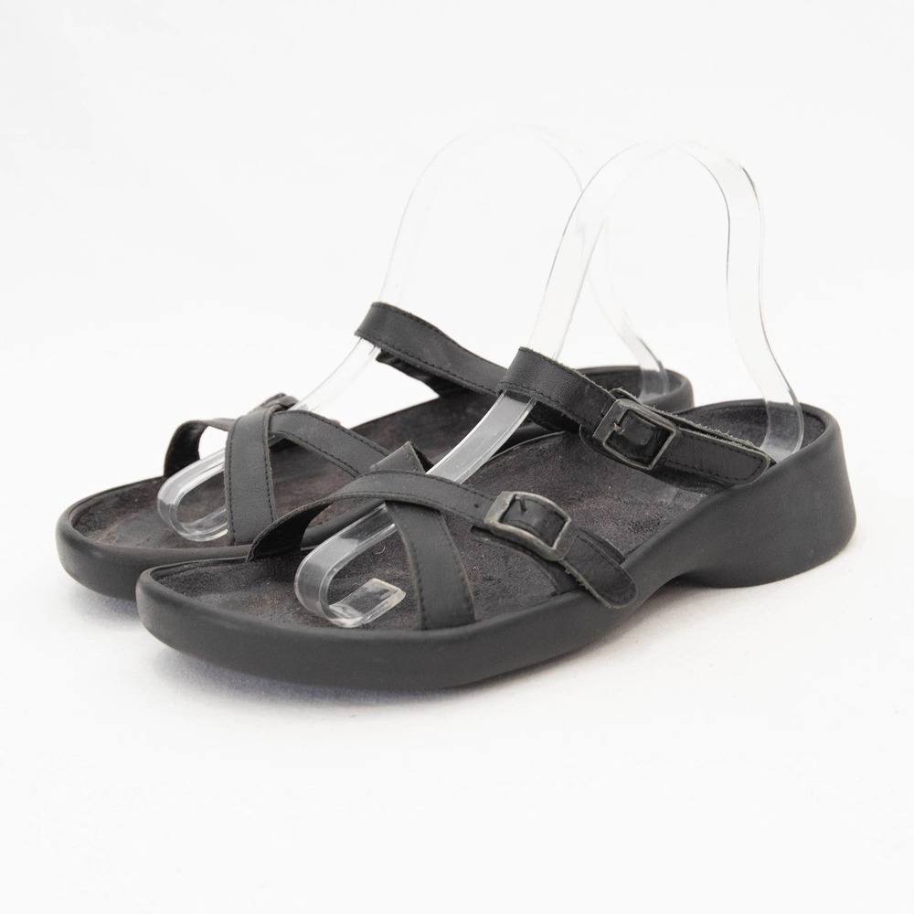 Birkenstock Tatami Black Leather Strappy Sandals Size 37 US 7.5